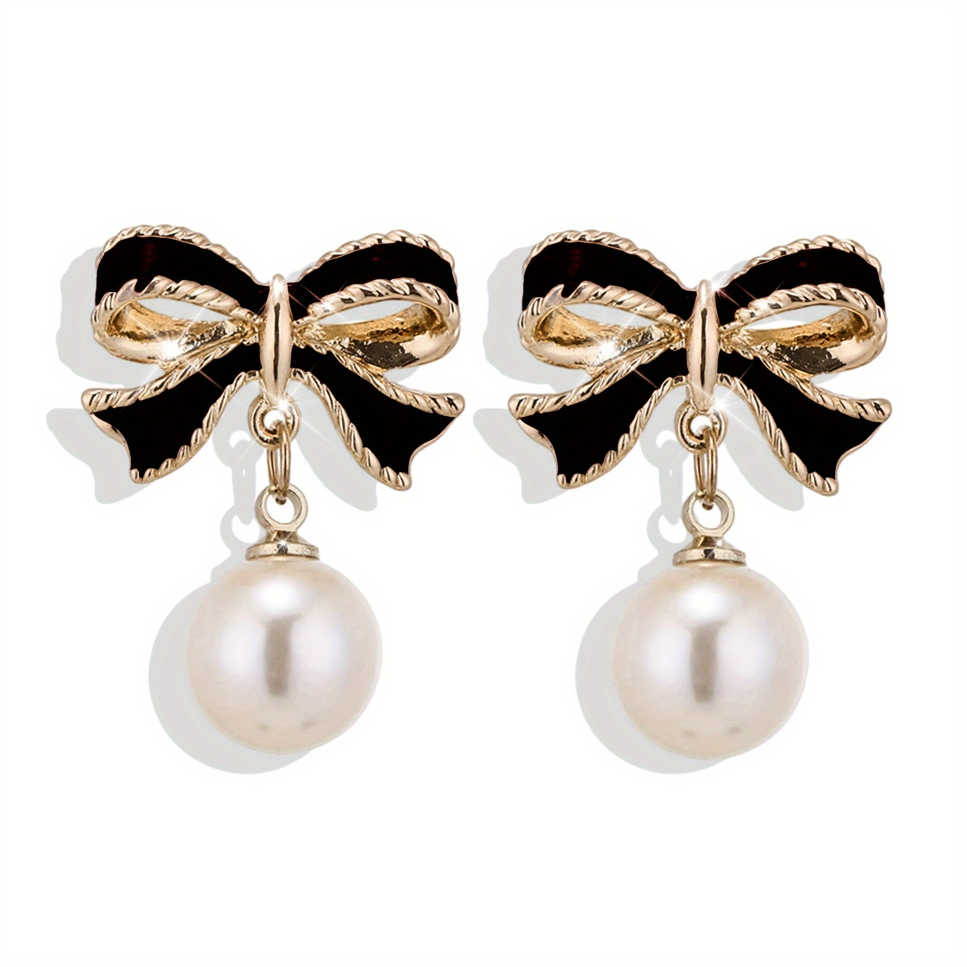 Drop Shaped Bow Earrings for All Seasons - Stud and Hoop Earrings Set